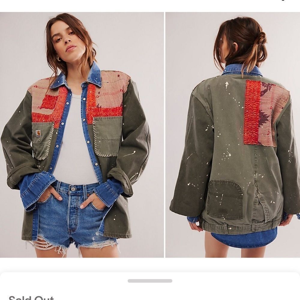 Free People Tricia Fix Carhartt Mixed Jacket